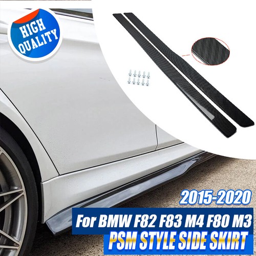 Carbon Fiber Side Skirt Extension PSM Style Fits BMW F82 F83 M4 F80 M3 2015-2020 - Picture 2 of 11