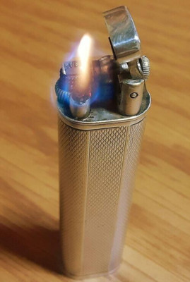 Working Dunhill Oil Lighter Silver hammer without box
