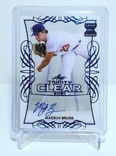 Maddux Bruns RC 2021 Leaf Trinity Baseball Clear Auto Platinum 17/99 Dodgers
