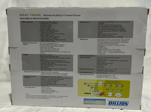 Billion BiPAC 7800NL Wireless-N ADSL2+ Firewall Router - Picture 2 of 5