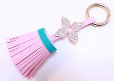 Rhinestone Bling Key Chain Fob Purse Phone Charm With Flower  Tassel