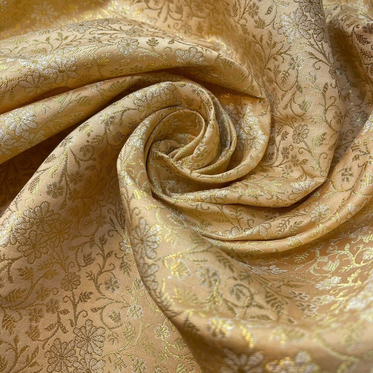 golden colour dress material Golden Goddess Kota Cotton Golden Printed Dress Material-KCDM001 –  Fashionous main image 1