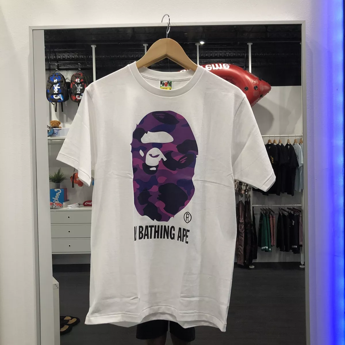 Men's Bape tee Shirt A Bathing Ape T-shirt (Purple Camo)