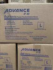 Advance Exam Nitrile Gloves Powder Free, Case Of 1000 PCs Large Blue 4 Mil