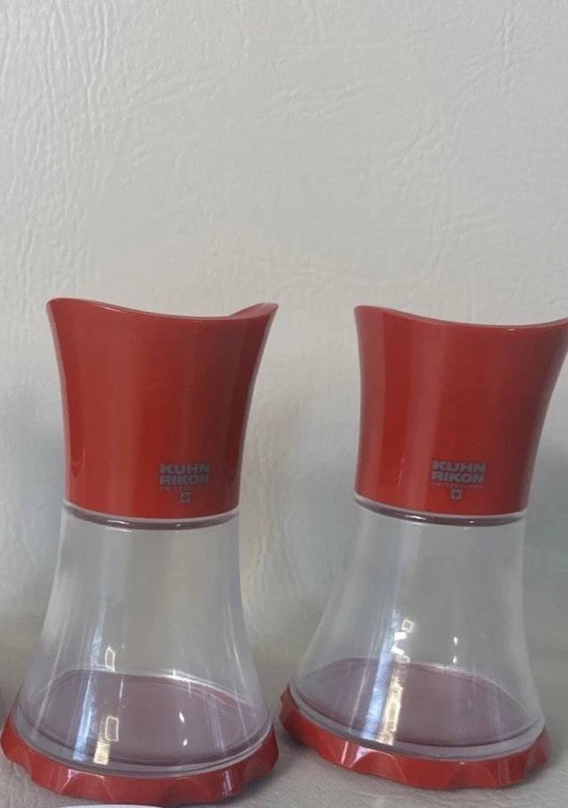Kuhn Rikon Switzerland Red Salt/Pepper/Herb Crush Grinder Mill Lot Of 2