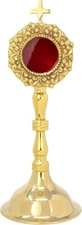 Needzo Mini Brass Reliquary, High Polished Sacred Relic Holder, Catholic... 