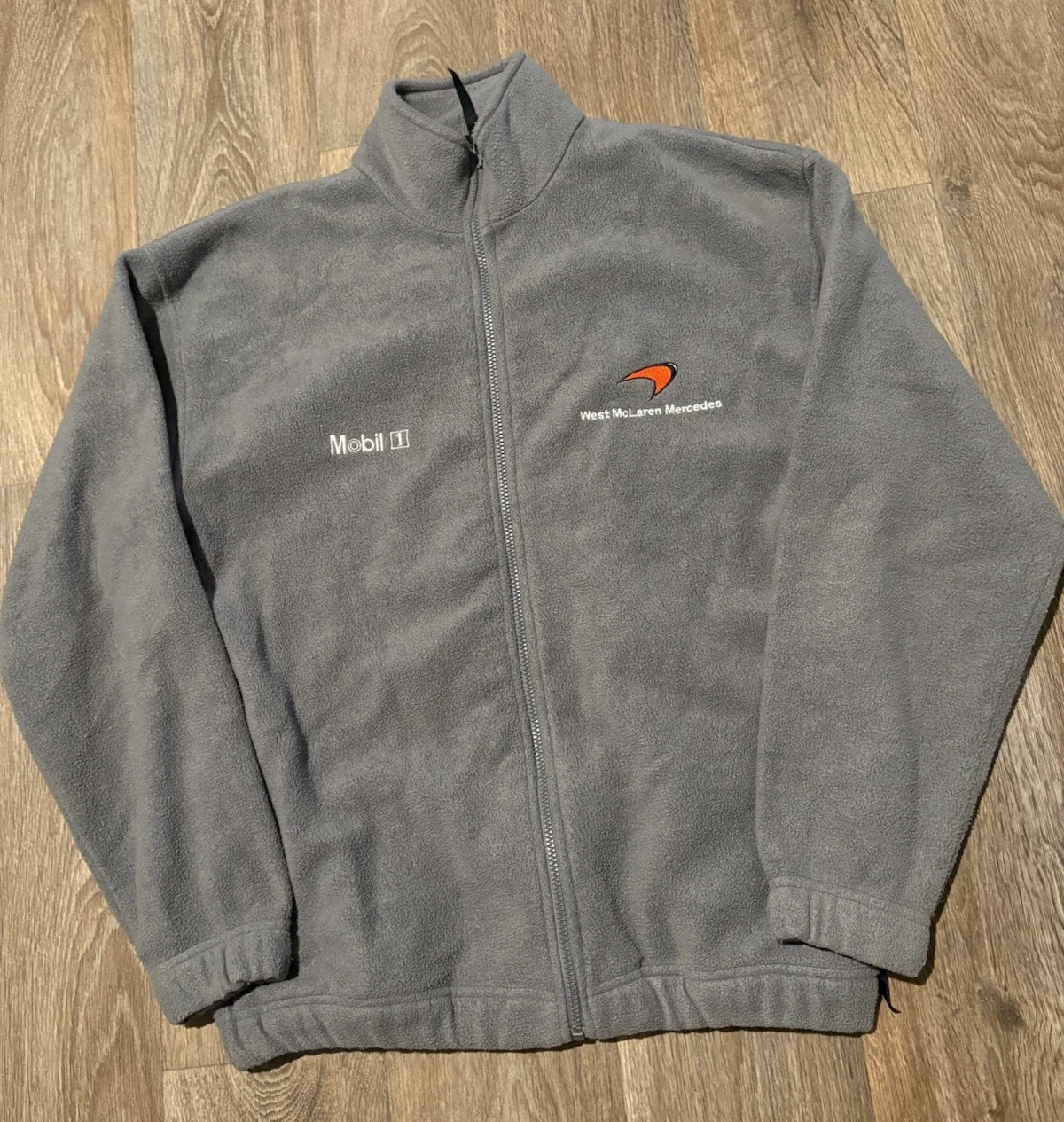 Vintage McLaren Mercedes F1 Fleece Jacket Grey Mens M Formula 1 Team Full Zip - product detail image 2