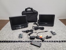 Sylvania SDVD9957 9" Dual-Screen DVD Media Player Car Carry Bag Power Cord