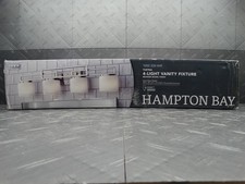 Hampton Bay Tustna 4-Light Vanity Fixture Brushed Nickel Finish Opal Glass Shade