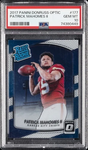 2017 PANINI DONRUSS OPTIC #177 PATRICK MAHOMES II ROOKIE RC PSA 10