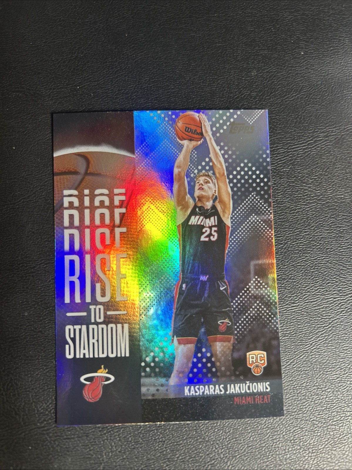 2025 Topps Basketball Kasparas Jakucionis RC Rainbow Foil Rise To Stardom Heat