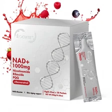 NAD+ Supplement 30pcs, Premium Nicotinamide Riboside & Resveratrol, DNA Repair