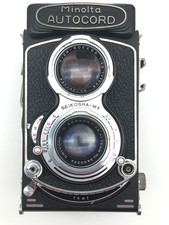 Minolta Autocord TLR Film Camera Rokkor 75mm f3.5 Lens AS IS "See Video Below"