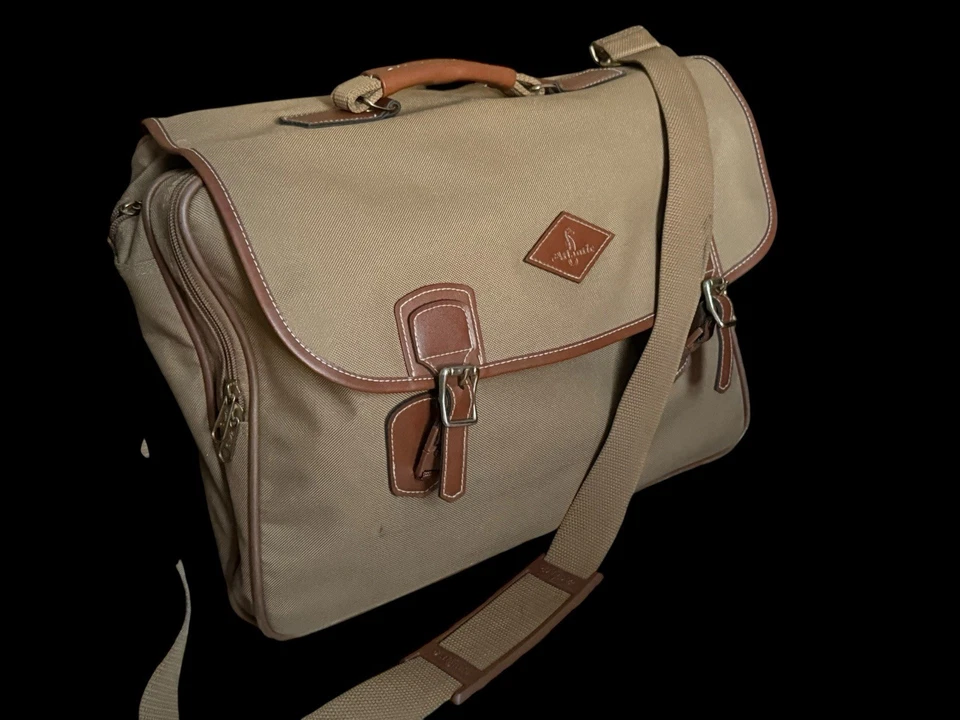 Juego de equipaje Atlantic años 80 de colección lona, ropa y bolso de mano imitación cuero Foto 3 de 4