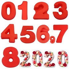 9 PCS 10 Inch Large Size Number Molds Silicone Baking Forms Cake Pan Set