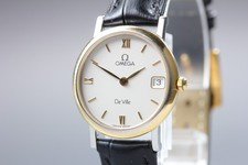 1993 Near MINT OMEGA De Ville 25mm 596.2579 Quartz White Roman Women's Vintage