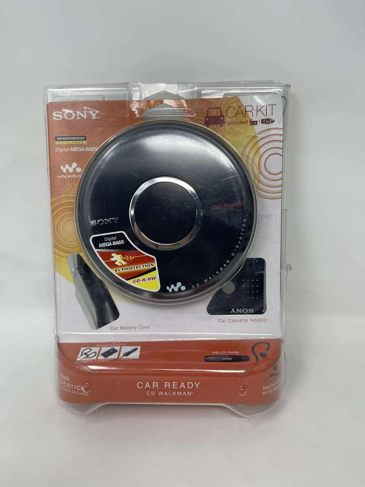 Sony Car Ready CD Walkman D-EJ017CK mit Car Kit Netzteil & Kassettenadapter