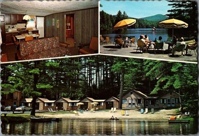 Vintage Tree Top Motel Lake Luzerne Adirondacks New York Postcard