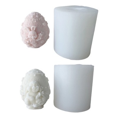 3D Easter Egg Bunny Silicone Mold for Making Soap Clay Resin Mould DIY
