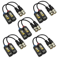 5 Pairs 8MP/4K Passive HD BNC Video Balun Transceiver Transmitter via UTP RJ45 C