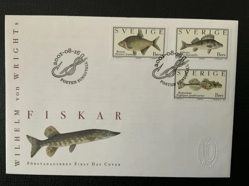 Sweden 2001 #2420a-c Fish - FDC