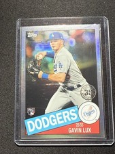 2020 Topps Chrome Gavin Lux Rookie Card - 1985 Baseball #85TC-5 Dodgers (RC). rookie card picture