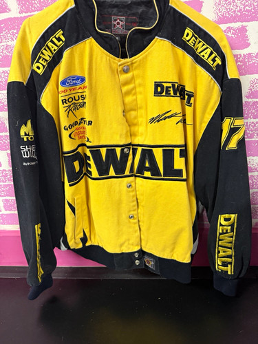 JH Design NASCAR Roush Racing #17 DeWALT Yellow/Black Jacket Men's XL vintage