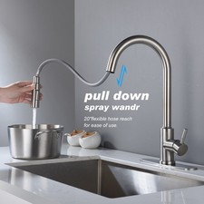 Touch Kitchen Faucet with Pull Down Sprayer 360-degree Rotation Brushed Nickel