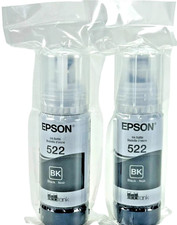 Genuine Epson 522 Ink Bottles 2 Black for ET-2720 ET-2800 ET-2803 ET-4700