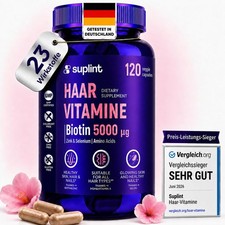 Haarvitamine – Biotin 5000 mcg + MSM + Zink & Selen – 120 120 Kapseln …