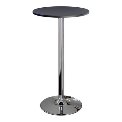 Winsome Spectrum 24'' Round Contemporary Wood/Metal Pub Table in Black and Chrome