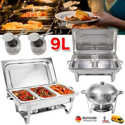 YOUKUKE Chafing Dish Speisenwärmer Edelstahl Warmhaltebehälter Rechaud Wärmebehälter Set