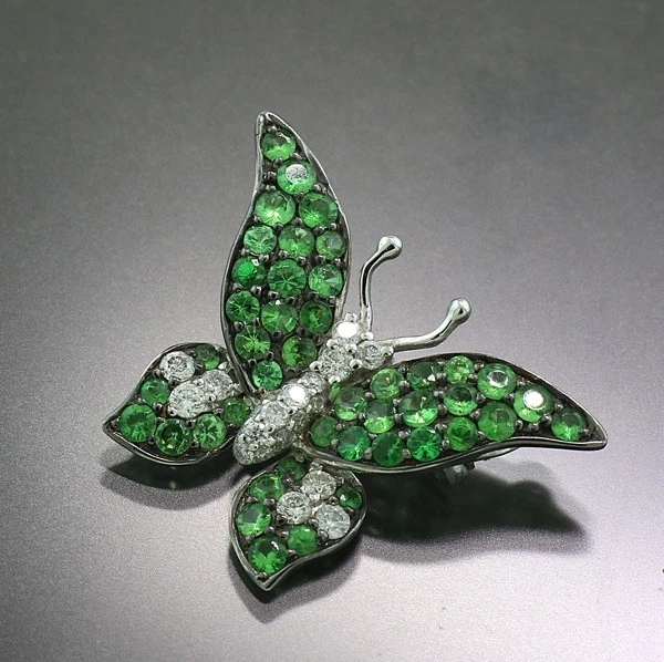 Brillant Edelstein Anhänger/Brosche Schmetterling 750 Gold Wert 3.200 Euro Neu