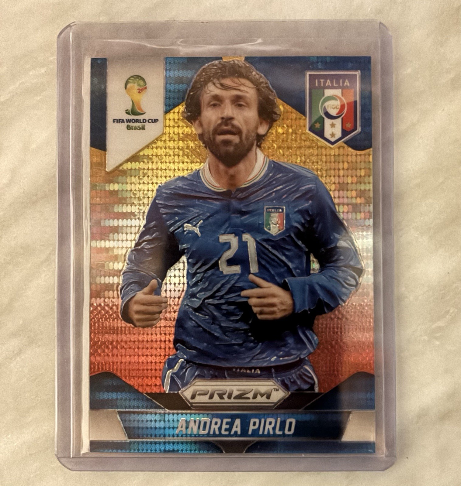2014 Prizm World Cup Andrea Pirlo Yellow Red Pulsar Italy #128