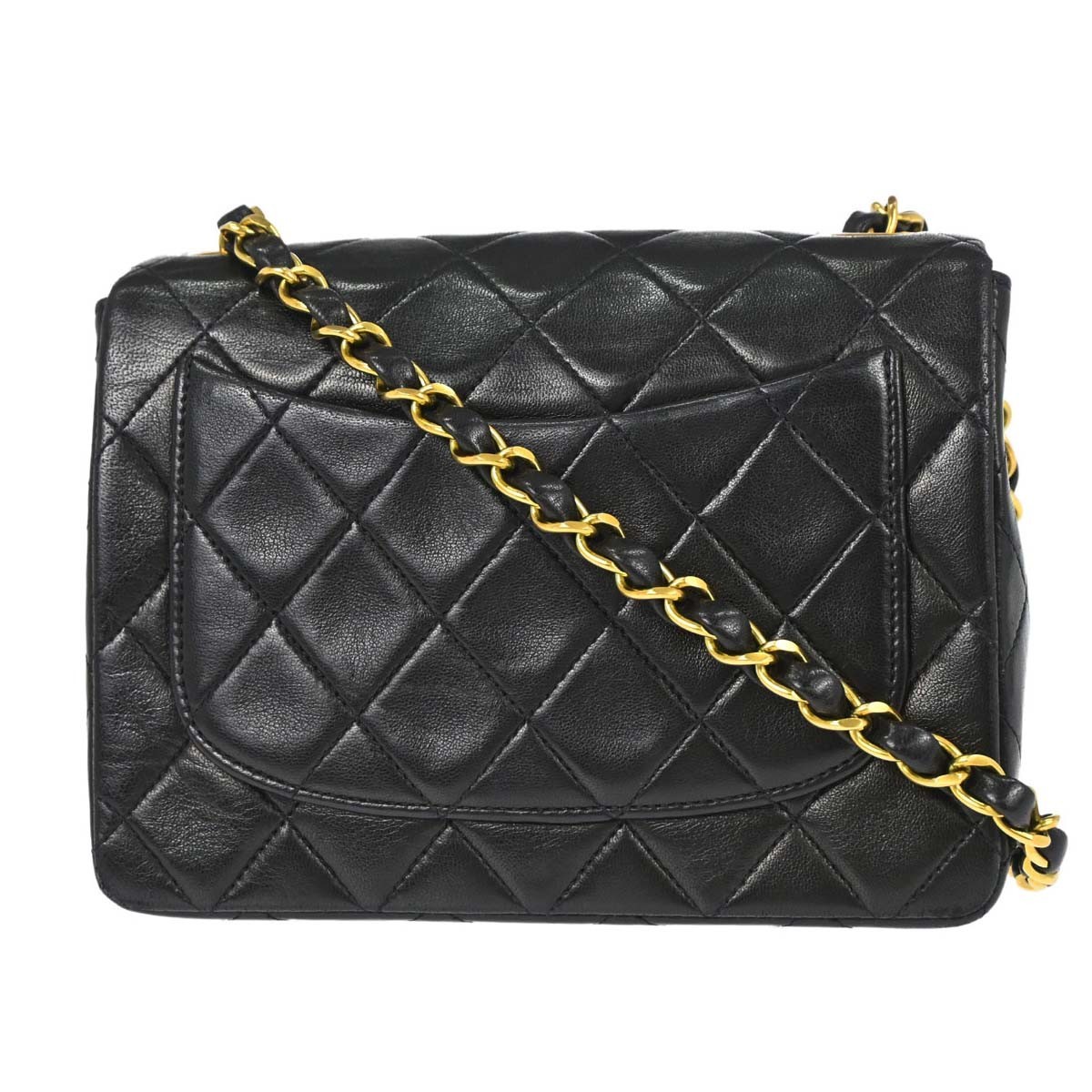 Chanel Black Lambskin Mini Classic Square Flap Shoulder Bag 17 179137 image 2