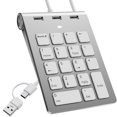 USB C/USB A Numeric Keypad Wired, Ziffernblock Ergonomischer Mini Nummernbloc...