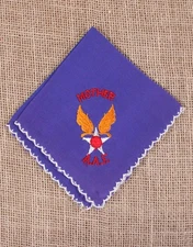 WWII Souvenir/Sweetheart Handkerchief - Army Air Force "Mother" - blue