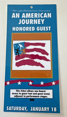 FREE SHIP! Clinton 53rd Inaugural An American Journey Honored Guest 1/18/97