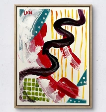 Laeknapes 12x9 Original Abstract Paper Museum Painting Artwork Against the Grain