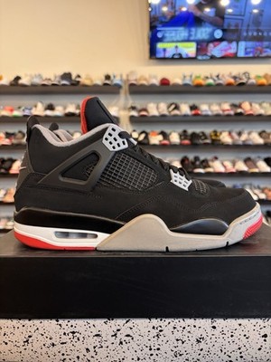 Jordan 4 Retro OG Bred 2019 Size 9.5 Pre-Owned 308497-060 Black White Red