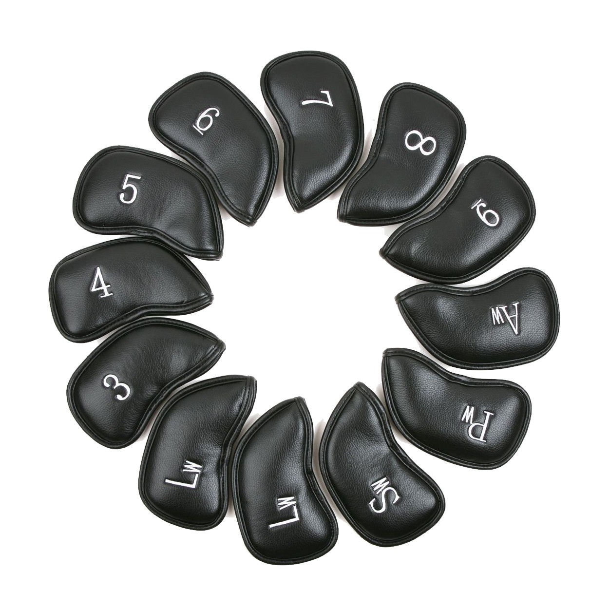 Iron Headcover Set With Magnetic Closure (3-lw), Black