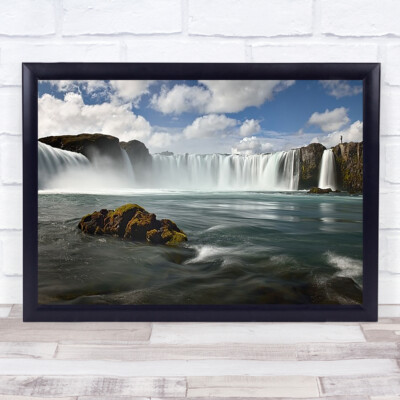 Admirer Figure Waterfalls Falls Water Force Power River Stream Wall Art Print
