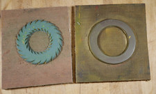 2 / Vintage Printing Letterpress Rubber Block Cut WREATH  3" X 3"  1034