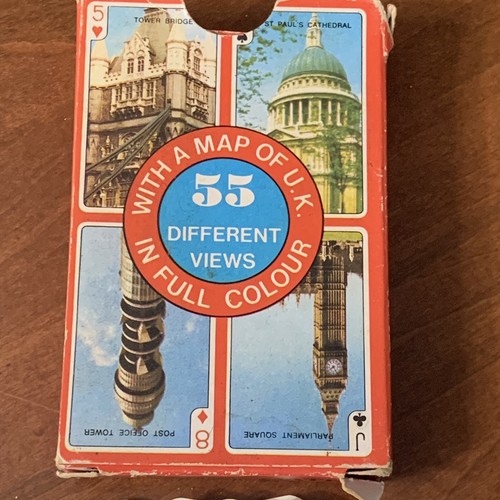 Vtg. London Souvenir Playing Cards W/ Box 55 Views Great Britain Plastic Coated - Picture 2 of 15