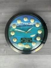 Vintage 8inch Golf Wall Clock with Golf Course Scene and Golf Ball Hour Markers
