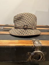Vintage Biltmore Walking Hat 1960s Size 6 3/4 Small Wool Tweed Houndstooth Cap