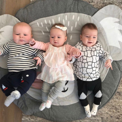 95cm Baby Crawling Rug Kids Children Soft Cotton Game Play Mat Carpet  Blanket