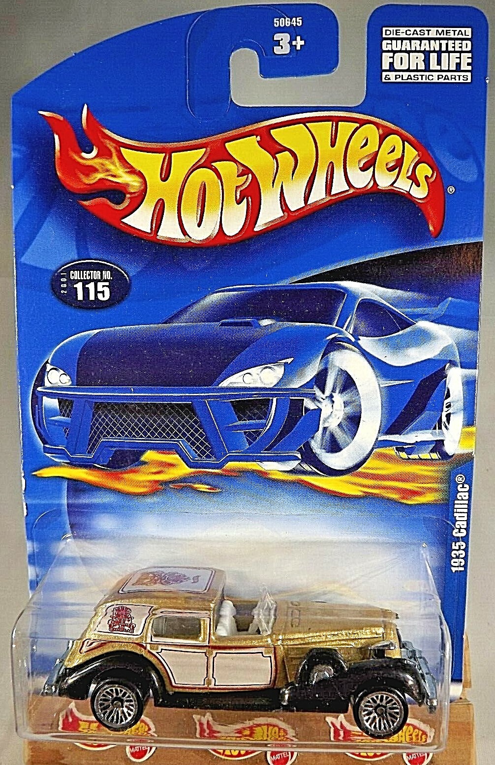 2001 Hot Wheels Mainline/Collector #115 1935 CADILLAC Gold Drk Red Tampo wLaceSp