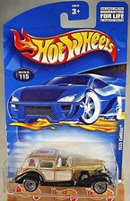 2001 Hot Wheels Mainlinecollector 115 1935 Cadillac Gold Drk Red Tampo Wlacesp