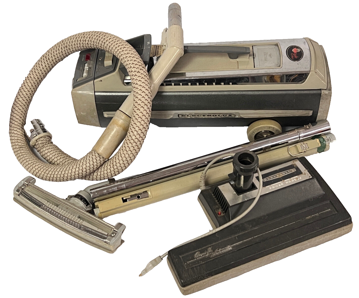 Vintage Electrolux Silverado Deluxe Canister Vacuum 1505, Power Nozzle